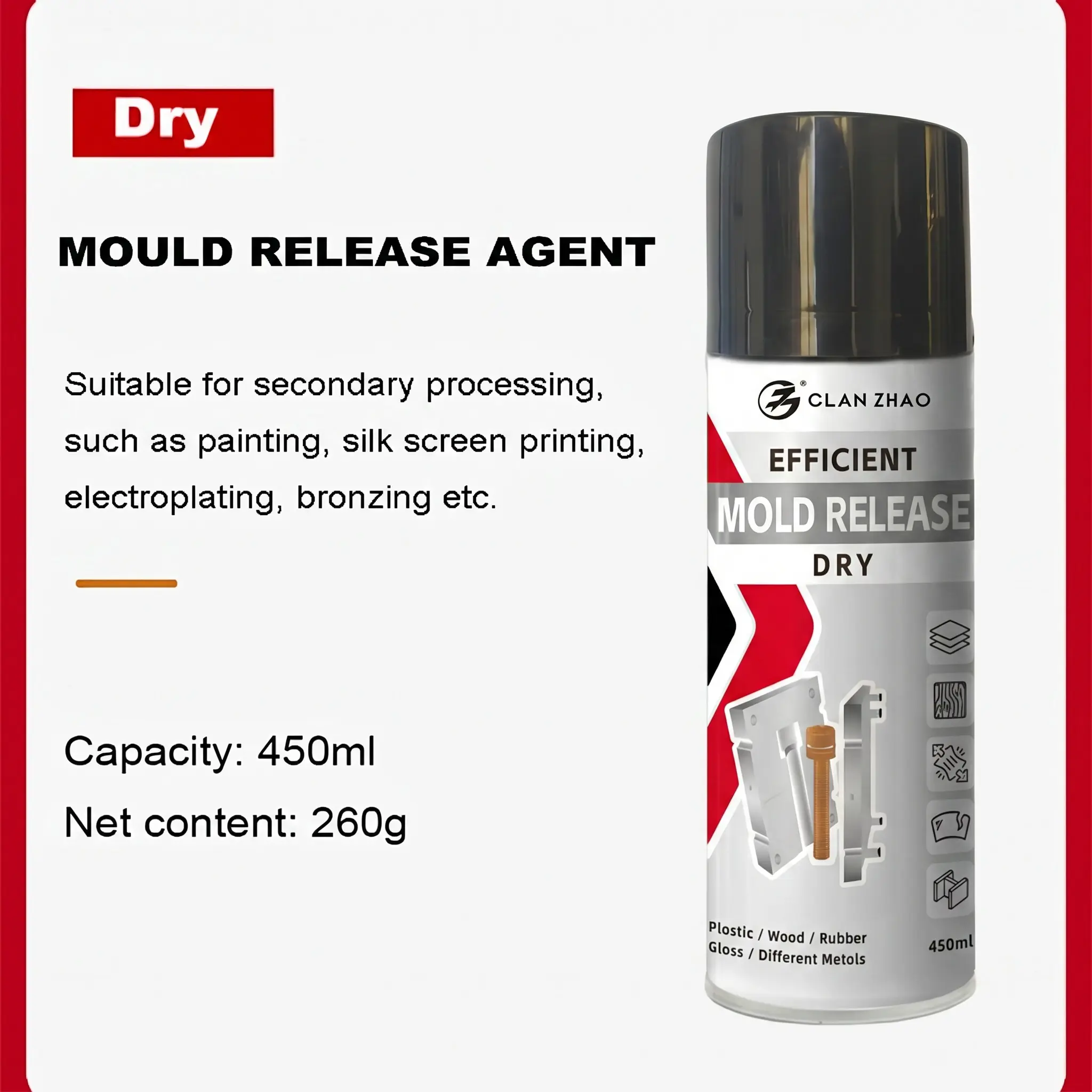 Industrial mold release spray for plastics, rubber, and composites
