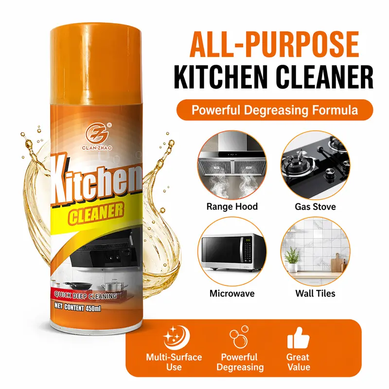 Powerful kitchen cleaner that cuts grease and removes grime instantly