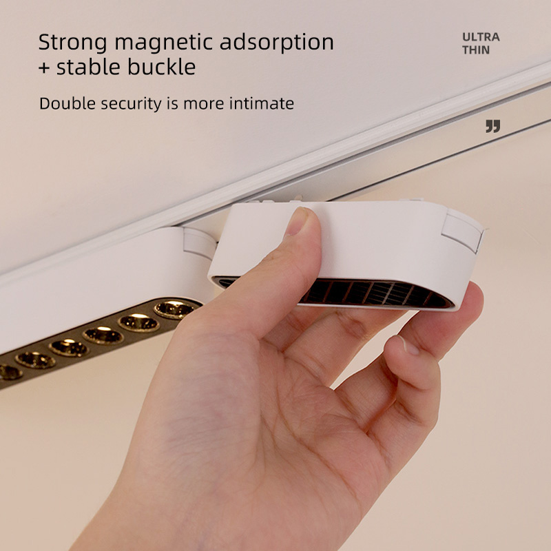 Aisilan ultra Thin Magnetic Track Smart Dimming DC48v Low Voltage Safty Magnetic Track Light Track Lamp