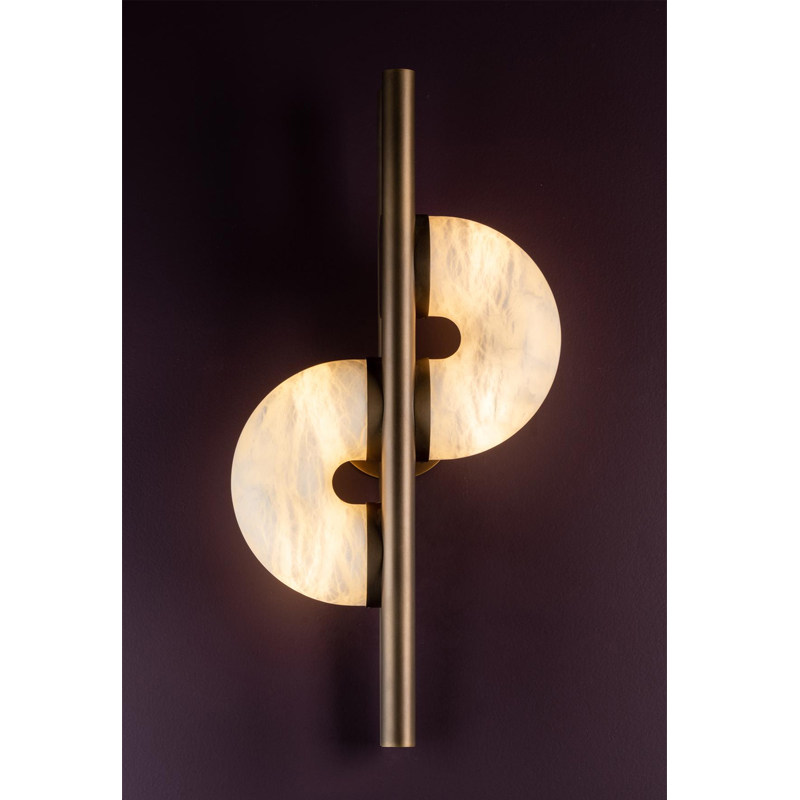 Light-luxury Marble Stainless Steel LED Wall Lamp Postmodernism Style Villa Hotel Bedside Table Living Room TV Backdrop Wall