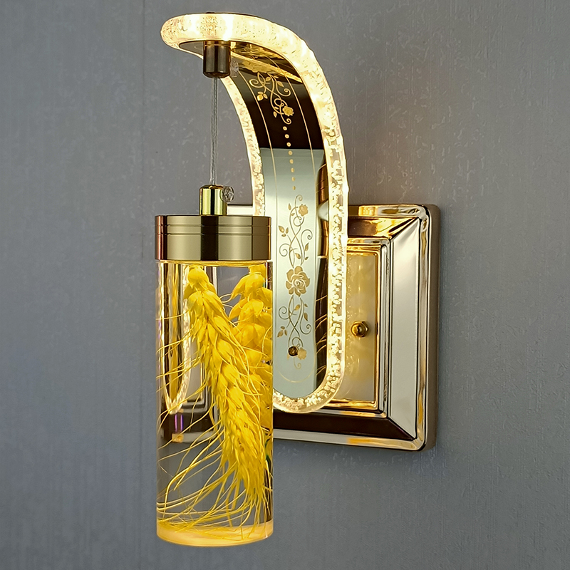 Factory Wholesale Hot Sale New Design Dry Flower Acrylic Wall Bracket Lights Modern Small Wall Light Lamp