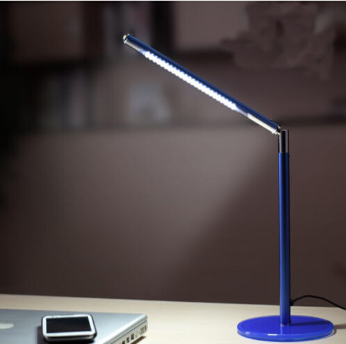 Chinese Manufacturer's LED Table Lamp Electric Power Supply Bedside Desk Lamp with Blue Black White Red Shades for Reading Room
