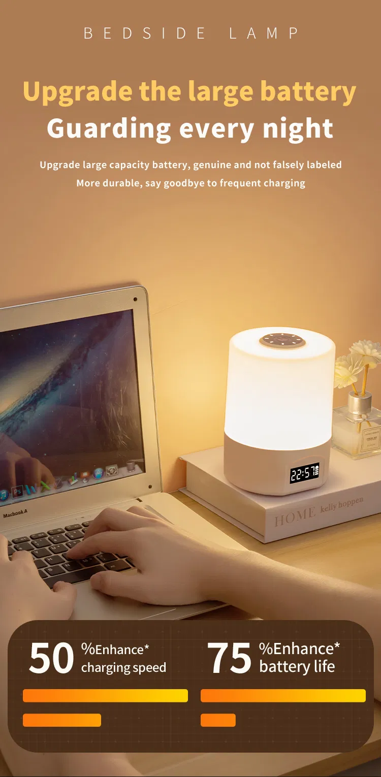LED Night Light with Remote Control and Clock Display