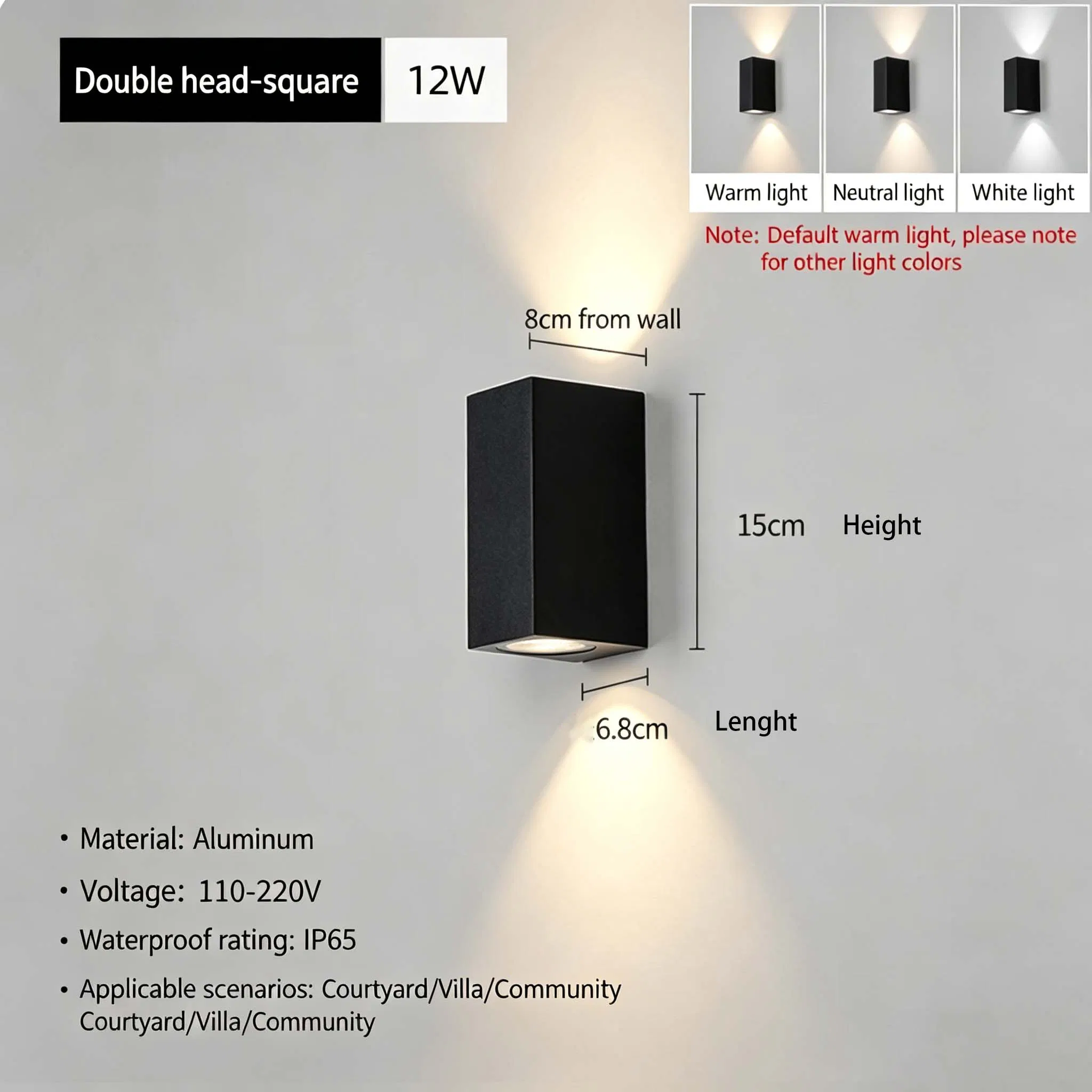 Garden Courtyard LED Wall Light Exterior Step Fixture