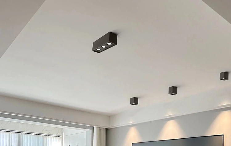 Modern 30W LED Spotlight Anti-Glare Square 24&deg;Spot Light Fixtures Surface Mounted MR16 Base Aluminum Lamp Body for Indoor Use