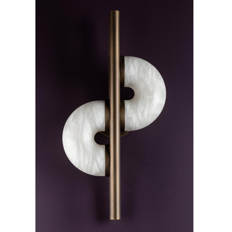 Light-luxury Marble Stainless Steel LED Wall Lamp Postmodernism Style Villa Hotel Bedside Table Living Room TV Backdrop Wall