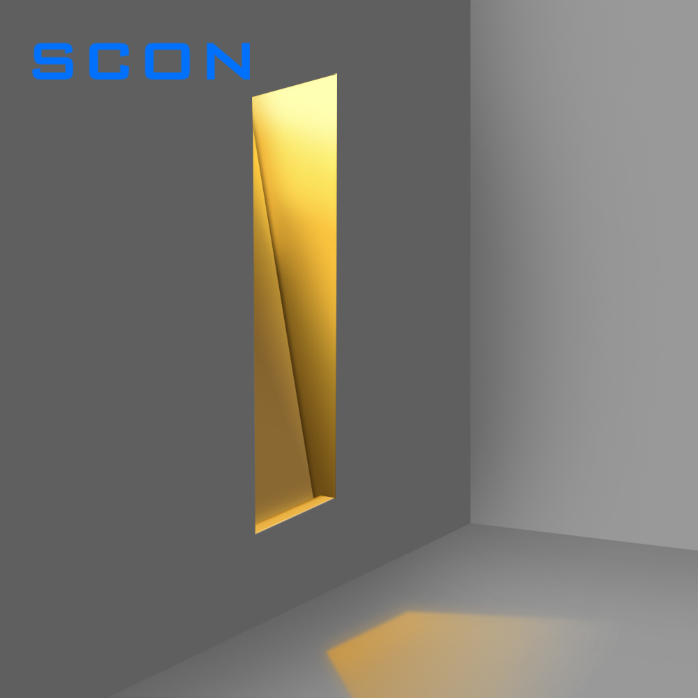 SCON Wall Lamp, US Stock Free Shipping &amp; No Tariff | Trimless 2W Recessed Stair Step Light with Custom Night Light for Hotel