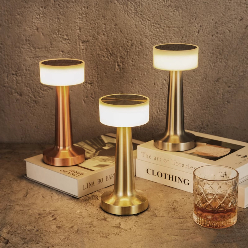 Modern Simple Luxury Light Led Portable Rechargeable Table Lamp for Hotel Coffee Shop Restaurant Table Desk Lamp
