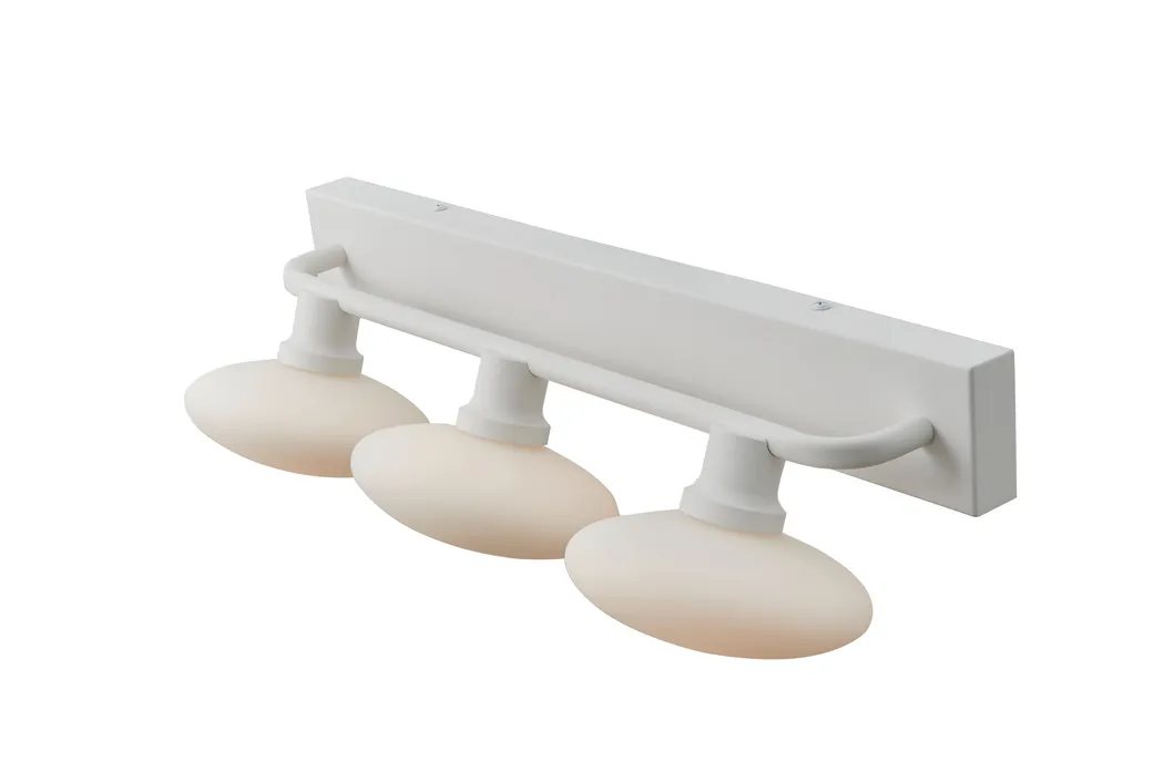 Luxury LED Vanity Bathroom Mirror White Wall Light with Opal Glass Design for Bathrooms