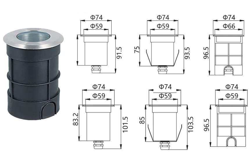 IP68 Waterproof Outdoor LED Garden Buried Recessed Underground Light Step Backyard Round Landscape Lamp