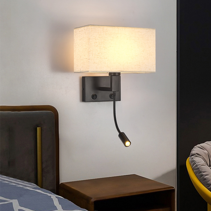Factory Direct Supply Hotel Engineering Hotel Bedroom Bedside Wall Lamp Modern Aluminum LED Home Reading Lamp
