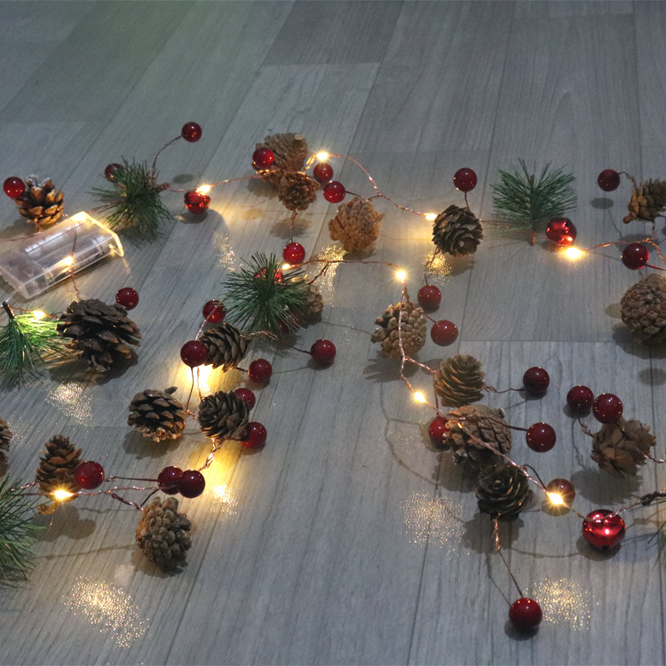 Pine cones decorative hanging light view 2