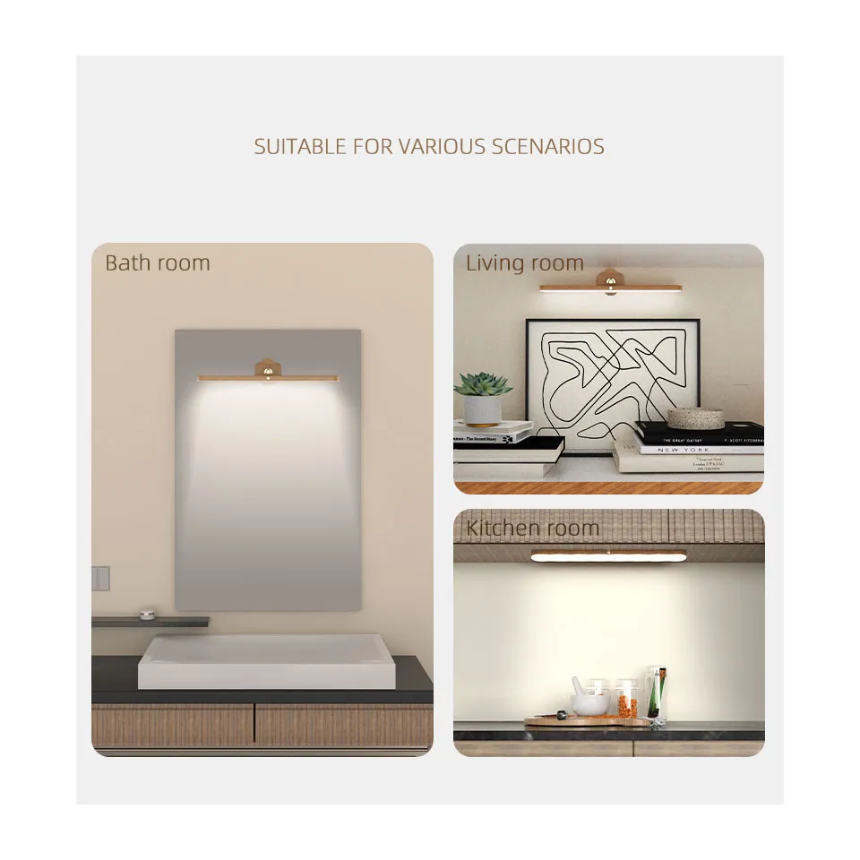 Rechargeable Magnetic Dimmer Closet LED Night Light Mirror Light