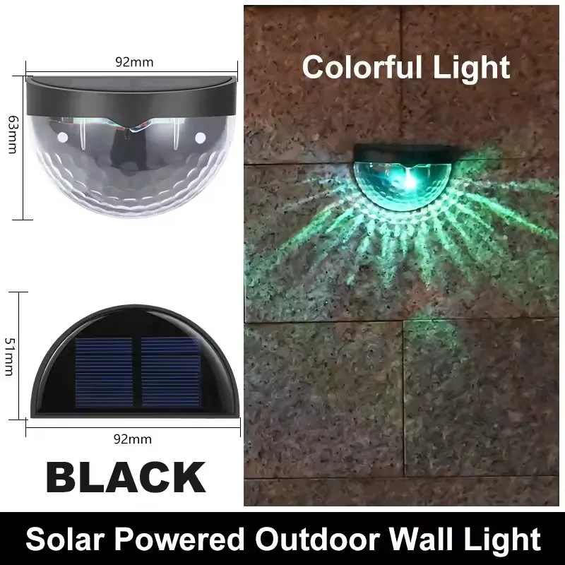 Solar LED Wall Light, Waterproof Outdoor Deck Step Lamp for Garden Fence Yard Decoration