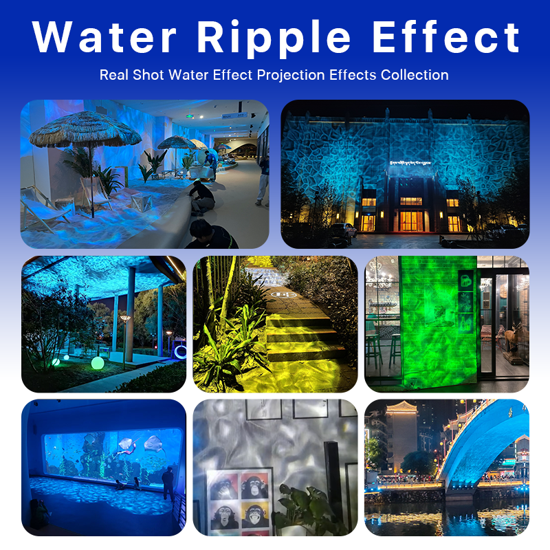 Outdoor IP67 LED Ripple Projector Light DMX Control Wave Effect Spotlight for Bar Club Ambience Wall