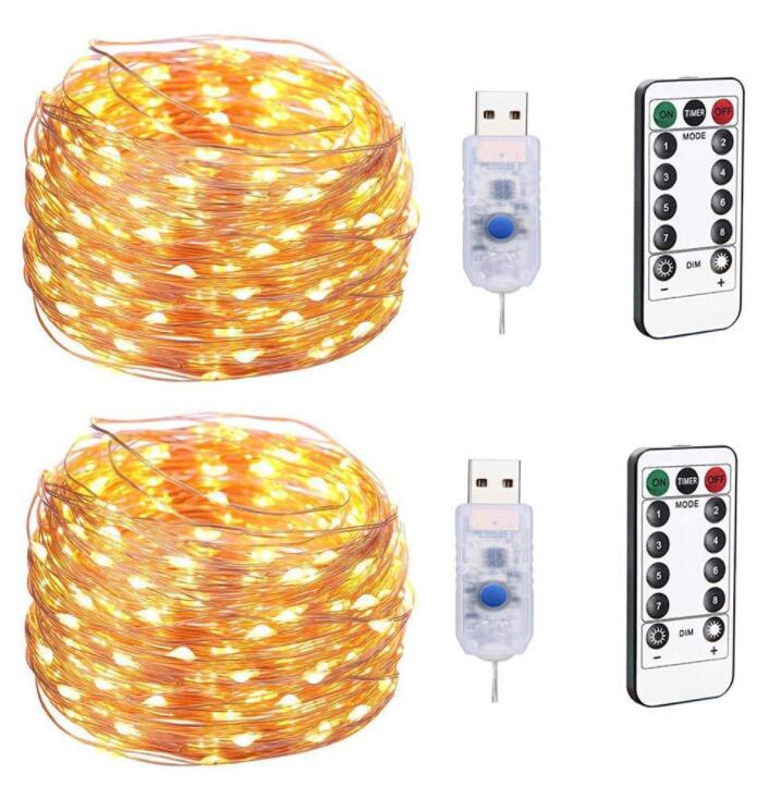 Remote Control USB Copper Wire LED String Lights Low Voltage Waterproof Outdoor New Year Lantern Festival Lighting Decoration