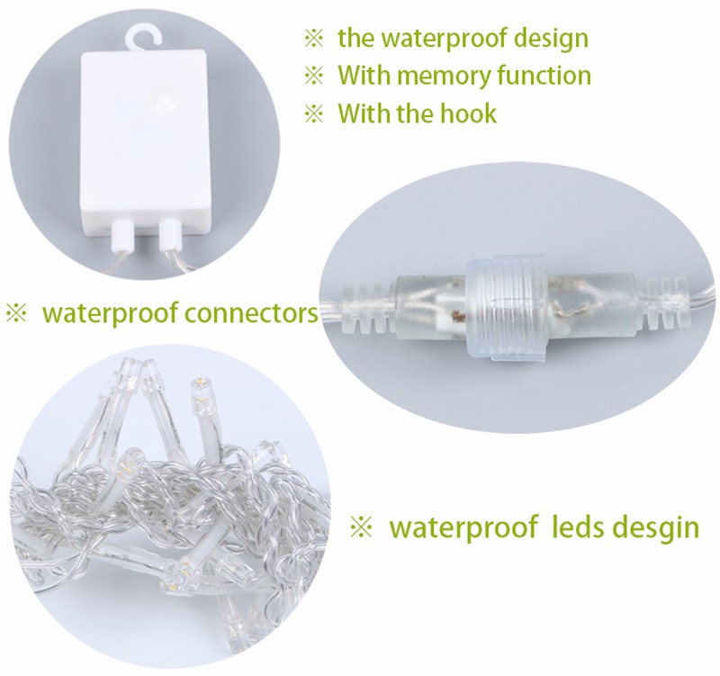 String Light for Christmas Wedding Holiday Decoration Led New Year Party Curtain Christmas Led Garland Outdoor Light String