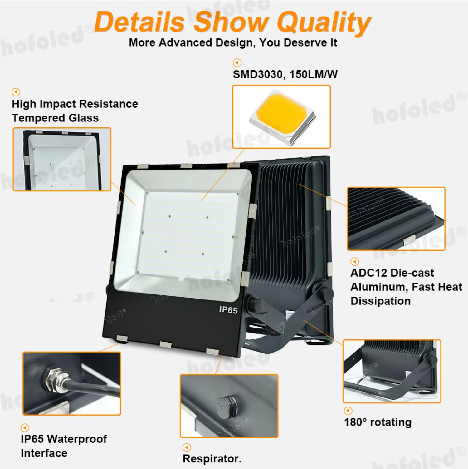 5 Years Warranty Projects IP65 SMD Commercial 50W 100W 150W 200W 300W 400W LED Outdoor Flood Light for Stadium Gym