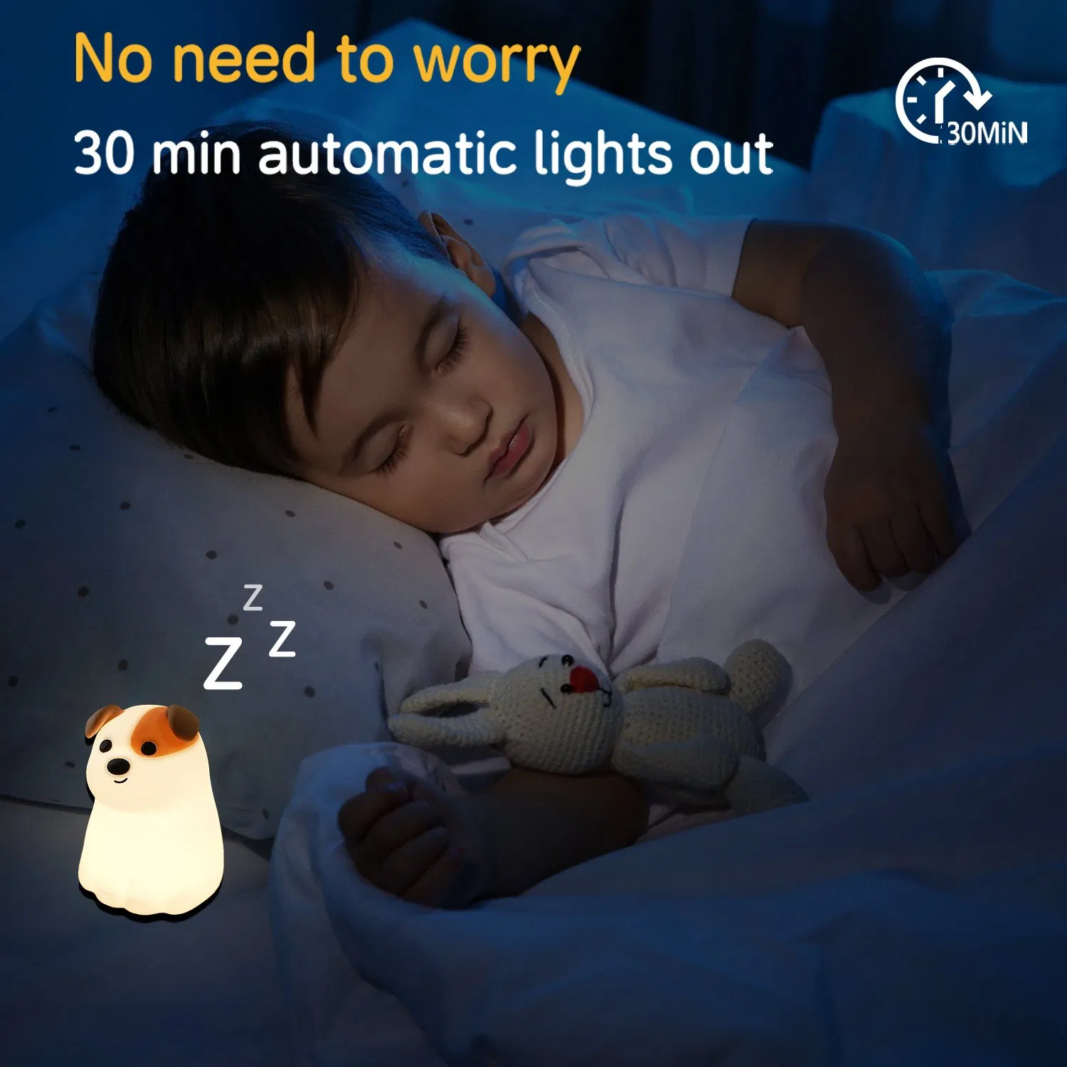 Customized Silicone Lamp Children Colorful Bedside Sleeping Cartoon Animal Puppy Night Light