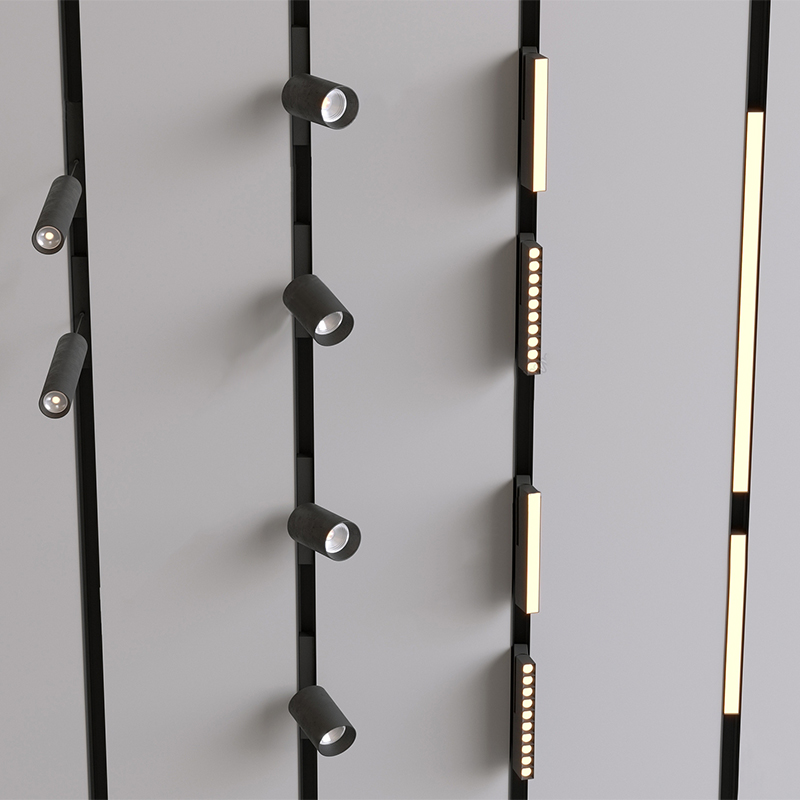 Pro Recessed DC 48V Aluminum Modern Magnetic Track Rail System-2-Wire Linear Lighting