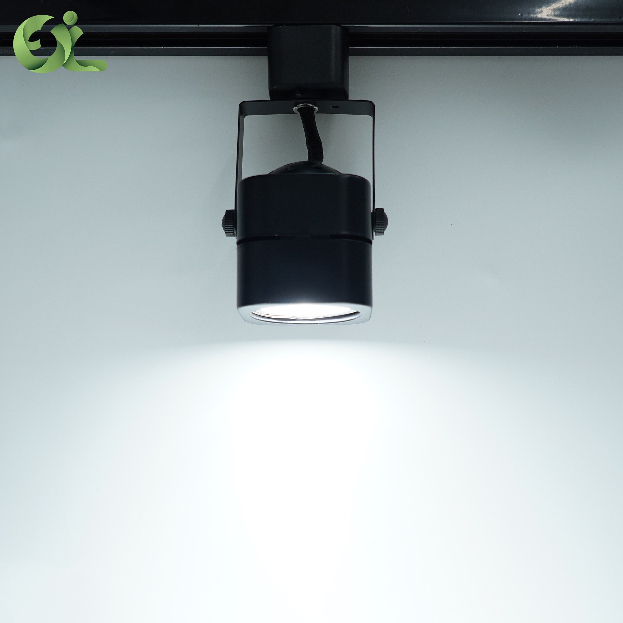 Industrial Style GU10/5.3 LED Track Light Fixture Empty Track Lighting System with Metal Guide Rail Bracket for Home Office