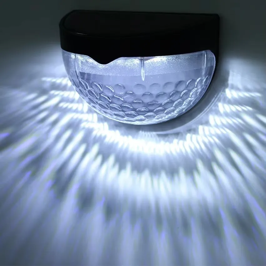 Solar LED Wall Light, Waterproof Outdoor Deck Step Lamp for Garden Fence Yard Decoration