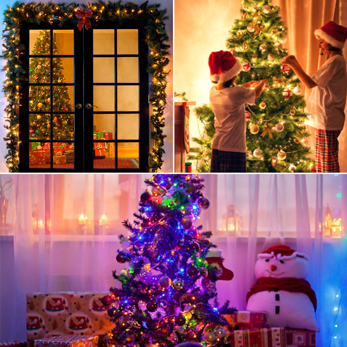 Intelligent RGB LED Magic Color 10m Indoor/Outdoor Decorative Lighting Remote Control Plug-in Light String Christmas