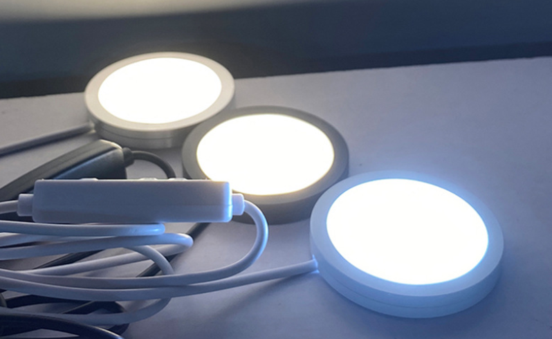 LED Puck Lights with Remote for Bambu 3d Printer Led Light Kit 001 Round Cabinet Light DIY Puck Lamp Dimmer Switch