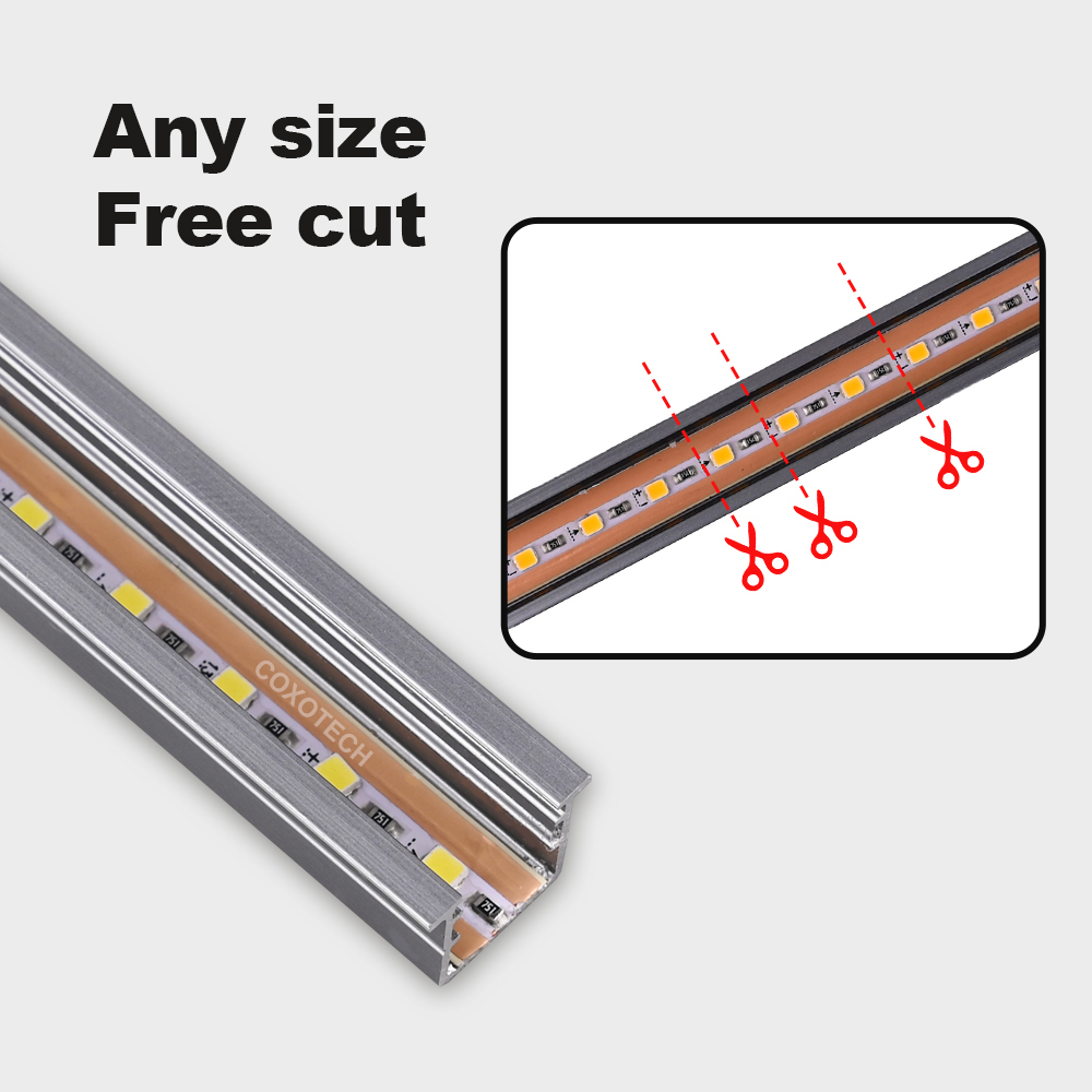 Free Cutting Soldering Recessed Recess LED Strip Light with Aluminum Liner Profile Embedded 12V 24V Mini Track Cabinet Light