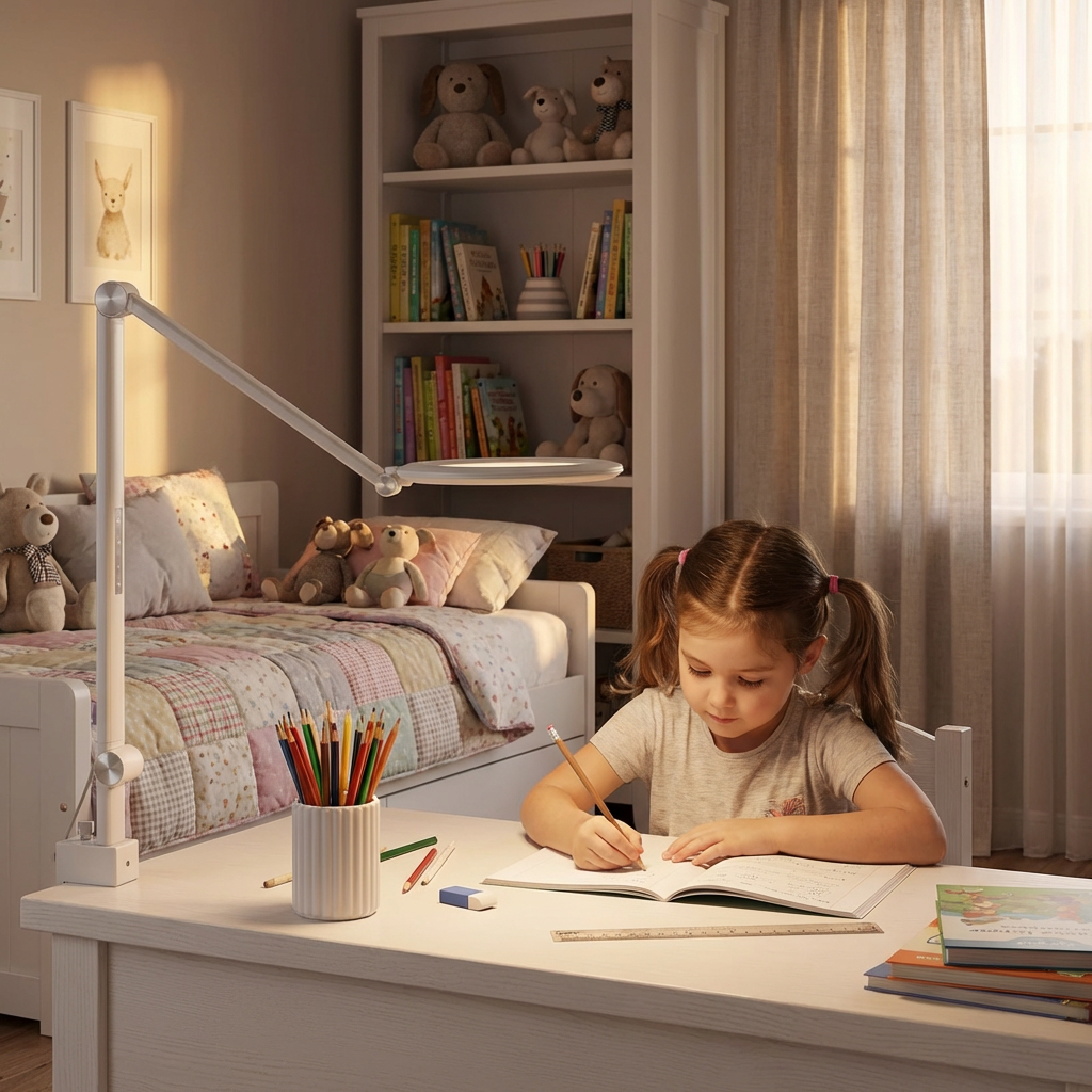 Modern AC E26 LED Desk Lamp with Memory/Timing Function Touch Dimming/Color Adjustment Top and Side Emitting Desktop Work Light
