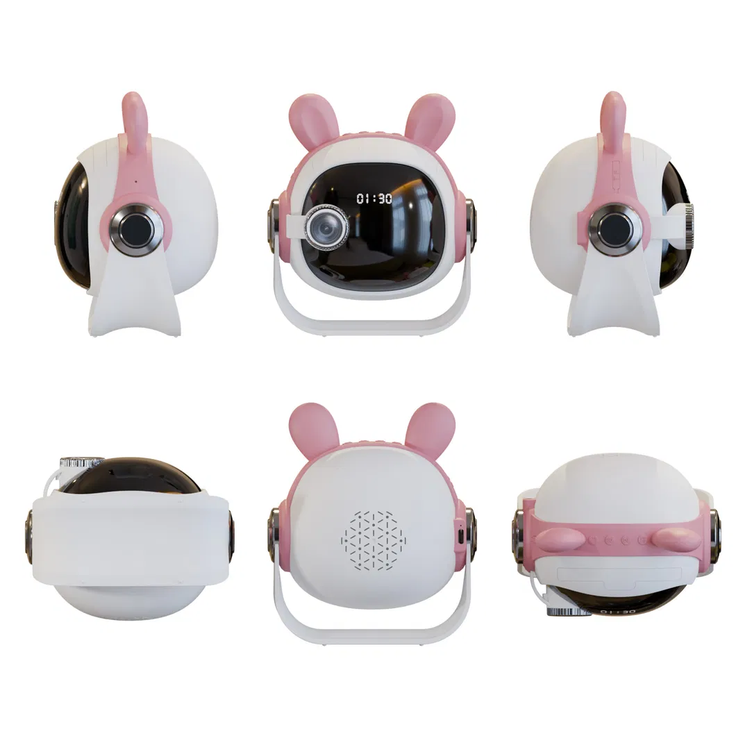 Cute Rabbit HD Projector Lamp Rechargeable Ambient Bedroom Lamp Creates Dreamy Starry Sky Atmosphere Decorative Night Light Gift