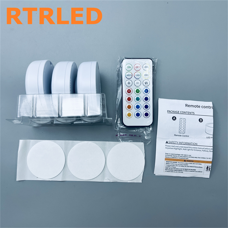 RGB RGBW LED Puck Light with Remote Control Modern up for Bambu Lab 3D Printed KC007 Under Cabinet Closet Kitchen Wall Wardrobe