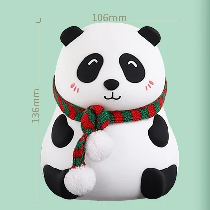 Panda Silicone Night Light USB Rechargeable LED Cute Animal Kids Night Lamp