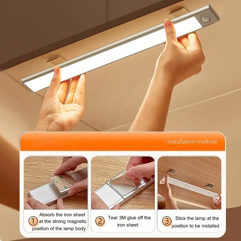 Cabinet Lights Motion Sensor Battery LED Wardrobe Human Body Sensor Corridor Bedside Night Luces De Gabinete Under Cabinet Light
