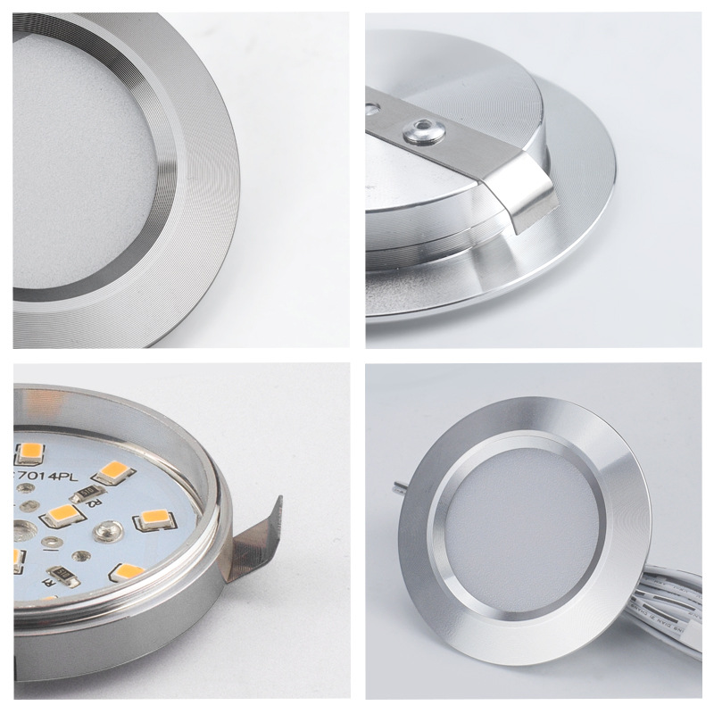 Modern 12V DC 3W LED Puck Light Warm White Aluminum Shell for Kitchen Counter Cabinet Lighting Product Category Cabinet Lights