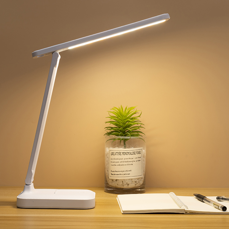 USB Rechargeable Desk Lamp LED Three-color Temperature 800mAh Reading Room Learning Folding Table Lamp