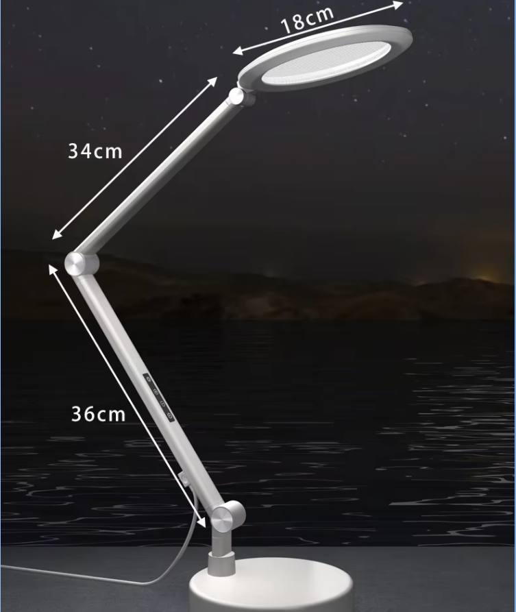 Modern AC E26 LED Desk Lamp with Memory/Timing Function Touch Dimming/Color Adjustment Top and Side Emitting Desktop Work Light