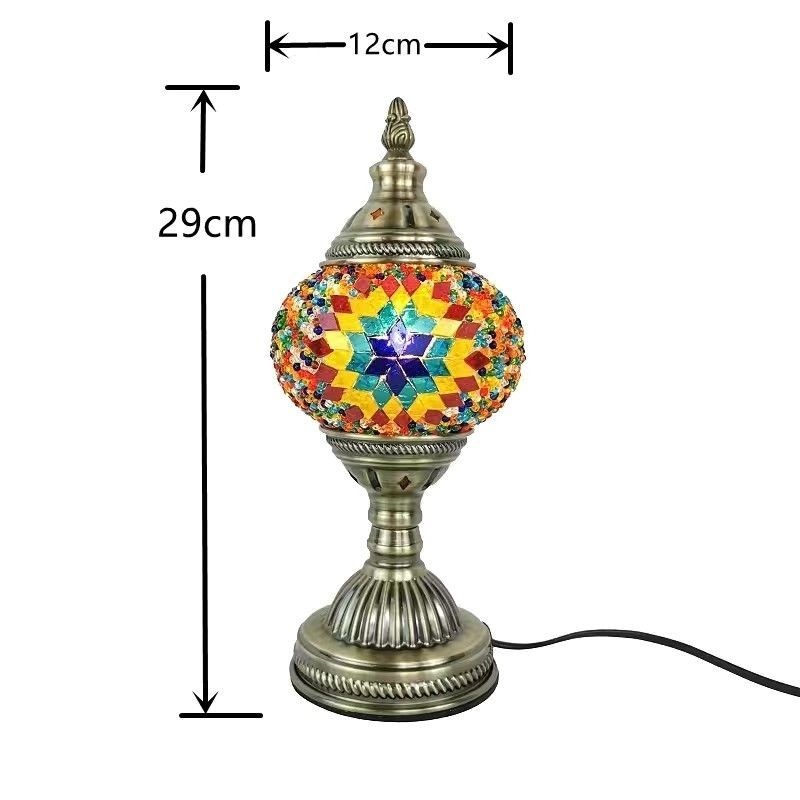 Handmade Modern Design DIY Turkish Mosaic Glass Lamp Bedside Table Lamp for Family Kids Couples Battery Interactive Gift Idea
