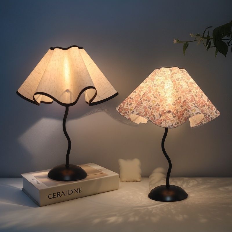 The Latest Skirt Petal Night Light Modern Simple Table Lamp Bedroom Bedside Study LED Atmosphere Light Eye protection Lamp
