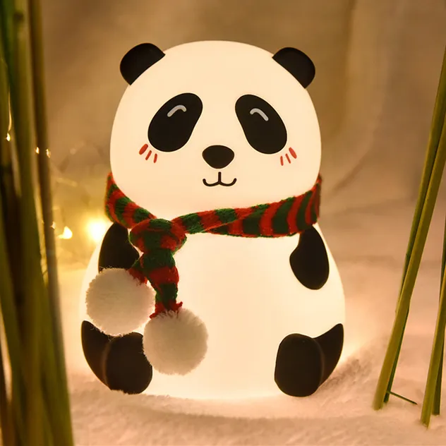 Panda Silicone Night Light USB Rechargeable LED Cute Animal Kids Night Lamp