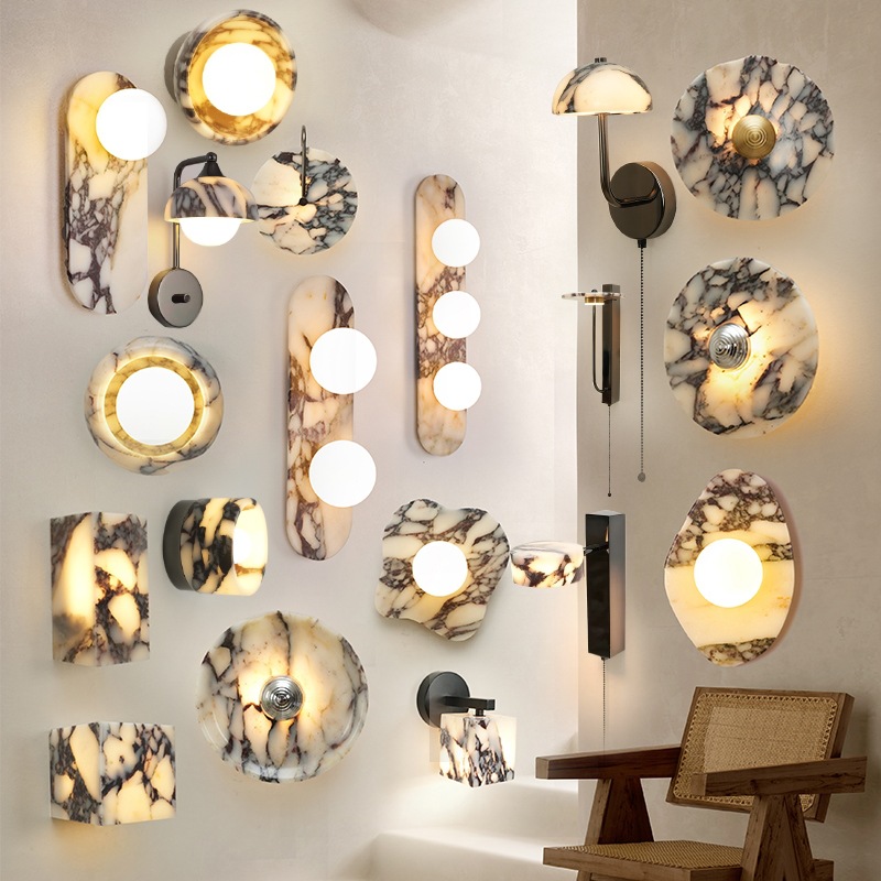 Marble,Onyx,Travertine Irregular Blob Sconce Lamp Interior Decoration Led Living Room Alabaster Hotel Wall Lamp for Home Decor