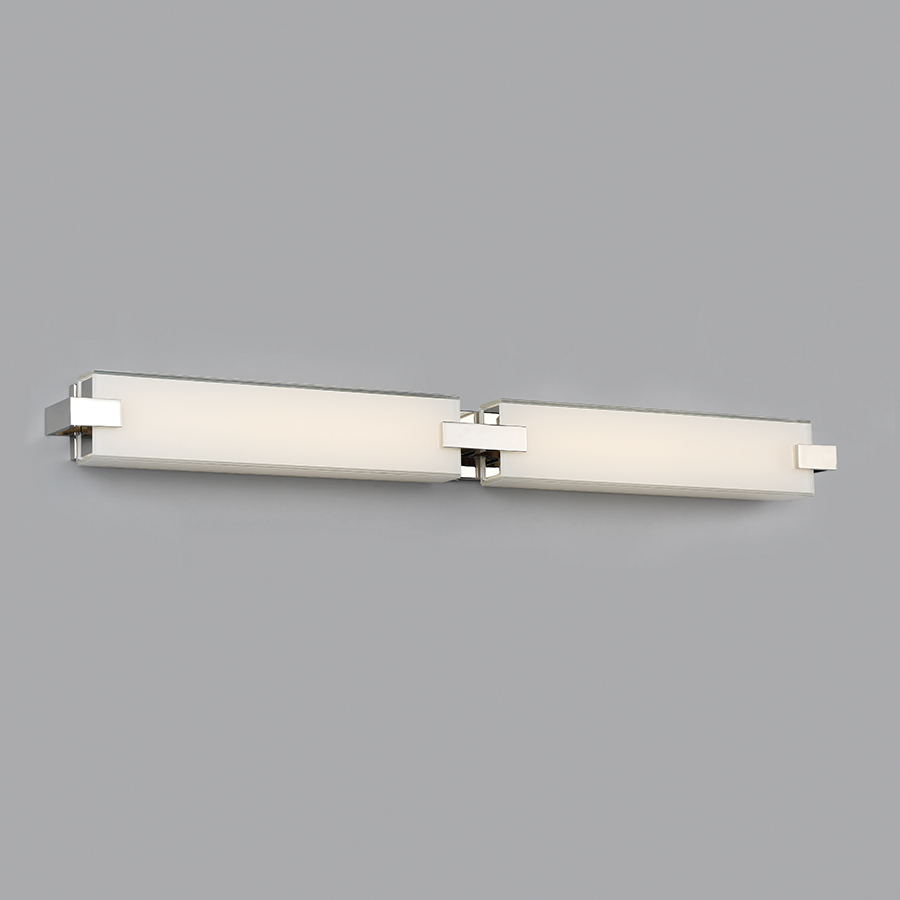 Hospitality Hotel Bathroom LED Vanity Light Rectangular Glass Sconce Over Mirror Hotel Wall Sconces Wholesale