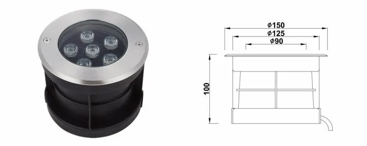 DMX RGB IP67 Recessed Step Outdoor Driveway Underground Spotlight LED Inground Light