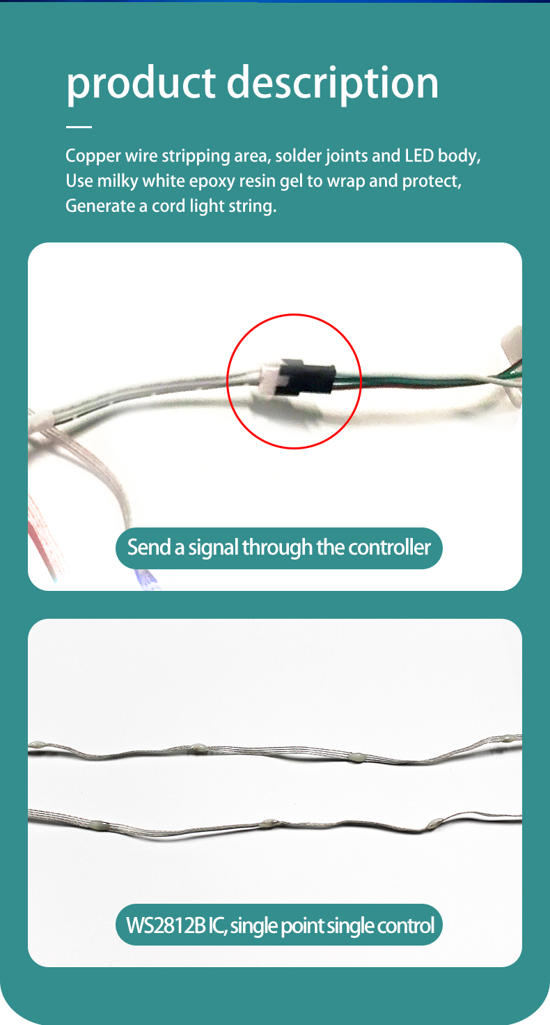 Copper wire decoration led string showcase 5