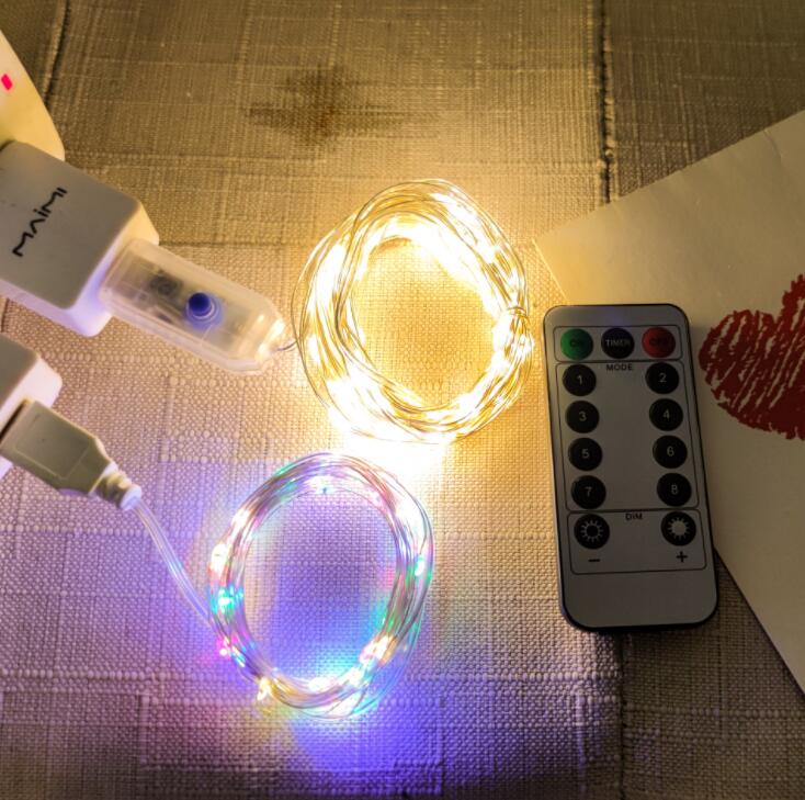 Remote Control USB Copper Wire LED String Lights Low Voltage Waterproof Outdoor New Year Lantern Festival Lighting Decoration