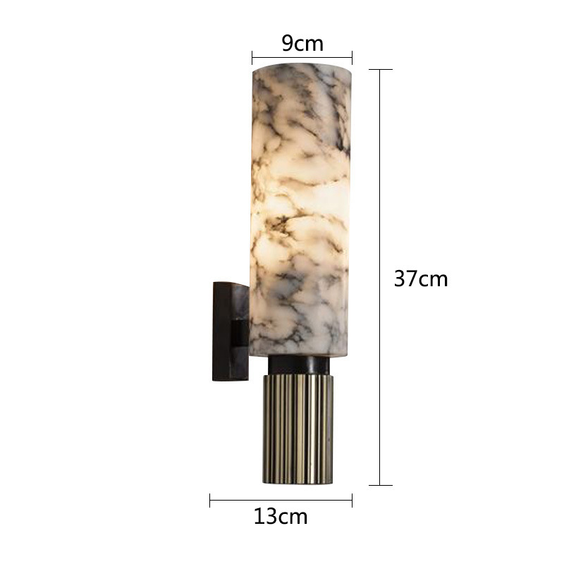 Minimalist Creative Alabaster Sconce Light Corridor Bedroom Bedside Marble Wall Lamps for Hotel