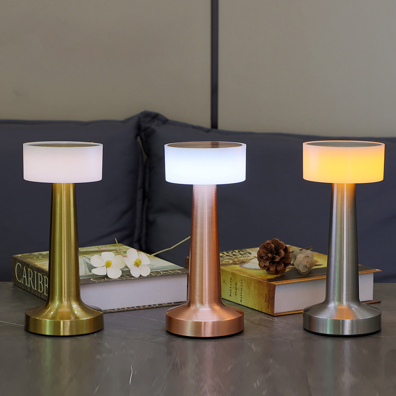 Modern Simple Luxury Light Led Portable Rechargeable Table Lamp for Hotel Coffee Shop Restaurant Table Desk Lamp