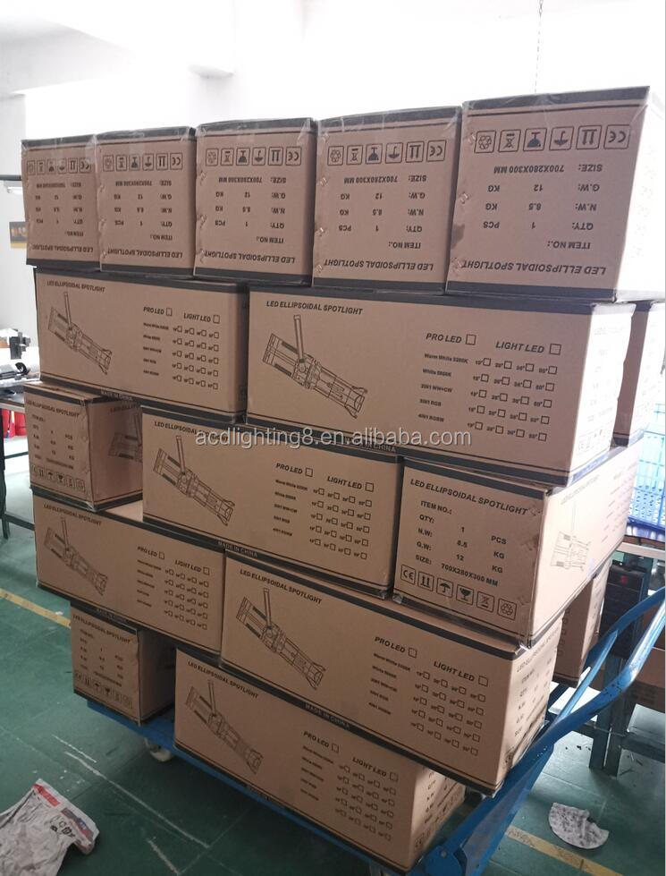 200w High Bright High Definition 4in1 Rgbww Led Ellipsoidal Profile Lekos Spot Light for Church Stage