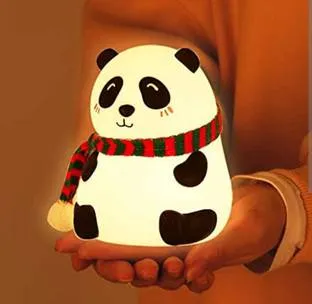 Panda Silicone Night Light USB Rechargeable LED Cute Animal Kids Night Lamp