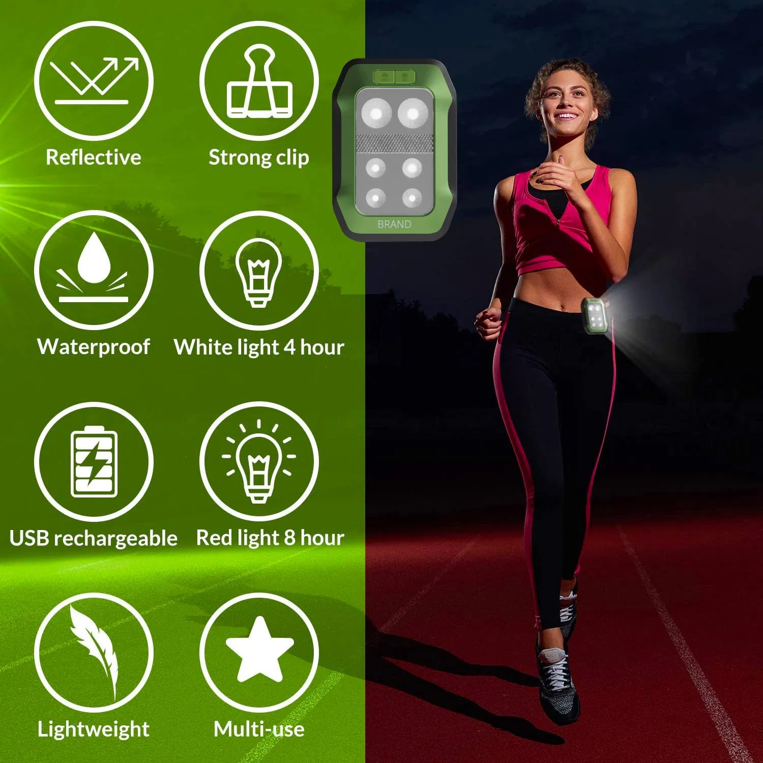 New Designed Original USB-C Rechargeable Night Running Clip Lights for Runners